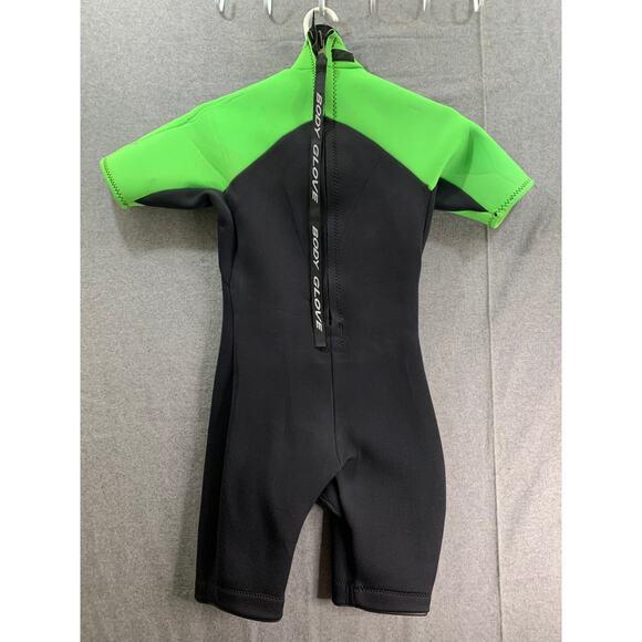 Body Glove Wetsuit Mens Size Small Black Green Short Sleeve Back Zip - Picture 2 of 8